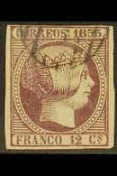 1853  12c Reddish Purple Isabella, Imperf On Thin Paper, SG 23 Or Michel 18, Very Fine Used With Neat Cancel And Four Cl - Other & Unclassified