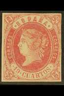 1862  19c Carmine On Lilac Isabella, Imperf, SG 72 Or Michel 52, Very Fine Unused Without Gum, Four Margins, Expertised  - Other & Unclassified