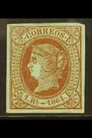 1864  1r Brown/green, SG 79, Mi 59, Imperf With Four Wide Margins, Very Fine Mint With OG For More Images, Please Visit  - Otros & Sin Clasificación