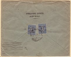 1923  Commercial Cover To France, Franked Two 1923 2.50pi On 50c "Syrie Grand Liban" Overprints, SG 105, HALEP C.d.s. Ca - Siria