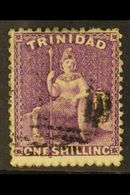 1862-63  1s Bright Mauve Britannia, Thick Paper, SG 67, Neatly Cancelled Leaving Most Of Portrait Clear. For More Images - Trinidad & Tobago (...-1961)