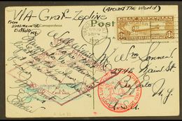 1930  (Apr 29) Picture Postcard Bearing Very Fine AIR Graf Zeppelin $1.30 Brown (Sc C14, SG A687) Tied By Slogan Cancel; - Other & Unclassified