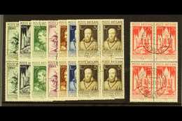 1936  Catholic Press Complete Set In BLOCKS OF FOUR, Mi 51/8, Very Fine Used (8 Blocks / 32 Stamps). For More Images, Pl - Andere & Zonder Classificatie