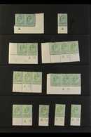 1902-11  ½d Green CONTROL NUMBERS. A Collection Of Mint Singles, Pairs & Corner Strips 3 With Marginal Controls From A T - Unclassified