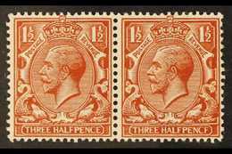 1912-24  1½d Red Brown Pair, Right Hand Stamp With "PENCF" Variety, SG 362/62a, Never Hinged Mint With RPS Photo Certifi - Unclassified