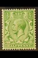 1913  ½d Bright Green, Wmk Multiple Royal Cypher, SG 397, Never Hinged Mint, Better Than Average Perfs. For More Images, - Unclassified