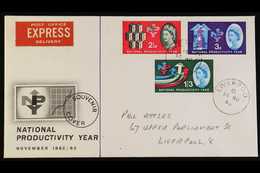 1962  (14 Nov) National Productivity Year Phosphor Set Complete Cancelled Liverpool Cds's On Illustrated FDC, Light Penc - FDC