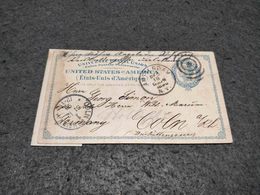 RARE EUA STATIONERY CARD AMSTERDAM NEW YORK TO KOLN GEERMANY 1890 - ...-1900