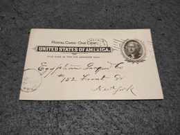 EUA STATIONERY CARD NEWARK OVAL P.O.N.Y CANCEL 1898 - ...-1900