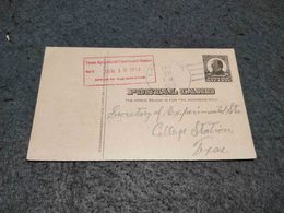 EUA STATIONERY CARD CARRICITOS TEXAS AGRICULTURAL STATION CANCEL 1923 - 1921-40