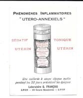 Buvard Ancien, Produits Pharmaceutiques - LABORATOIRE G.FRANCOIS - LYON -UTERO-ANNEXIELS EPOQUALINE - Drogheria