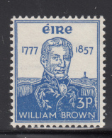 Ireland 1957 MNH Scott #161 3p Adm. William Brown, Founder Argentine Navy - Ongebruikt
