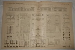 Plan Du Nouveau Groupe Scolaire à Saint Ouen. M.M. Maistrasse Et Berger, Architectes. 1903. - Arbeitsbeschaffung