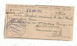 Enregistrement ,domaines ,timbre  , 1953 , SAINT CLAUD, Charente - Unclassified