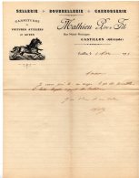 1914 - Facture Des Ets MATHIEU - Castillon - Sellerie, Bourellerie, Carrosserie, Garnitures De Voitures Attelées Et Auto - Agriculture