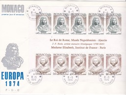 Europa Cept, Monako, Block 7, FDC (A 104) - 1974