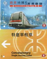 2 TICKETS DE TRANSPORT METRO MTR  Hong-Kong - Mundo
