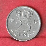 NETHERLANDS 25 CENT 1948 -    KM# 178 - (Nº22978) - 25 Cent