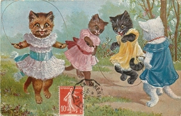 CHAT - CAT - CATZE - ILLUSTRATEUR; ARTHURE THIELE - CHAT ATTITUDE HUMANISEE - SAUT à La CORDE - Thiele, Arthur