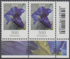 !a! GERMANY 2011 Mi. 2877 MNH Horiz.PAIR From Lower Right Corner (new; W/ EAN) -Flowers: Stalkless Gentian - Nuovi