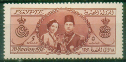 EGYPT / 1938 / ROYAL WEDDING / KING FAROUK & QUEEN FARIDA / MNH / VF. - Ungebraucht