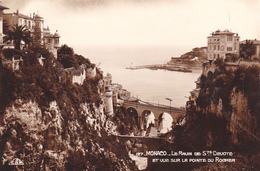 CARTE POSTALE ANCIENNE,MONACO IL Y A 70 ANS,PONT,ROCHER,MER,VUE AERIENNE REAL PHOTO - Autres & Non Classés