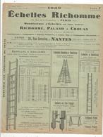 Publicité , échelles RICHOMME  , NANTES ,Paris , 1929, 2 Scans, Frais Fr 1.45 E - Publicités