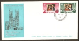 Brunei 1972  Anniversary Siver Wedding  Unaddressed First Day Cover - Brunei (...-1984)