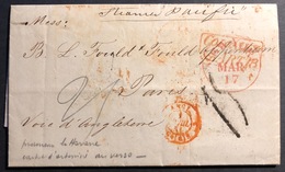 CUBA Mars 1851 Lettre "acheminée" De L'agence  GOODHUE NY Par Steamer Pour Paris Par Voie Anglaise - Vorphilatelie