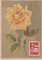 Bulgarie Carte Maximum Fleurs 1956 Roses 865 - Lettres & Documents