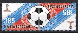 Hungary 2018. Football / Soccer World Cup, Russia Stamp In TETE-BECHE Pairs MNH (**) - 2018 – Russland