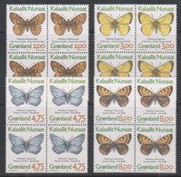 Greenland 1997 Butterflies 4v Bl Of 4 ** Mnh  (38881A) - Cartas Máxima