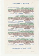 ST PIERRE ET MIQUELON -FEUILLE DE 5 TRIPTYQUES DU N° 530 A - ANNEE 1990 - COTE : 46 € - Blokken & Velletjes