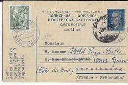 YOUGOSLAVIE - 1951 - CARTE ENTIER De ZAGREB => STRASBOURG READRESSEE à PERROS-GUIREC - Postal Stationery