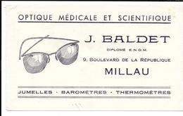 Buvard Ancien  OPTIQUE MEDICALE Et SCIENTIFIQUE - J.BALDET à MILLAU   Lunettes - O