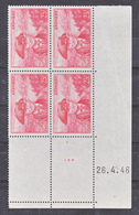 Andorre 116 Viguier  Bloc De 4 Coin Daté 3.4 46 Neuf * * TB MNH Cote 33.5 - Neufs