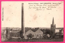 Delcampe - Environ Aubigny - Savy Berlette - Sucrerie Et Eglise - Usine - Cheminée - Edit. LABY Et CAUSSART - 1914 - Aubigny En Artois