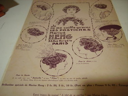 ANCIENNE PUBLICITE LES POSTICHES COIFFURE DE MARIUS HENG 1913 - Accesorios