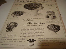 ANCIENNE PUBLICITE LES POSTICHES COIFFURE DE MARIUS HENG 1912 - Accessories