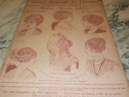 ANCIENNE PUBLICITE LES POSTICHES COIFFURE DE MARIUS HENG 1912 - Materiale Di Profumeria
