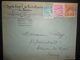 France Lettre De Bourg En Bresse 1945 - 1944-45 Triomfboog