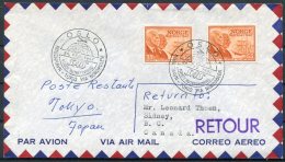 1957 Norway Japan Polar Flight Cover. Oslo - Tokyo. - Cartas & Documentos