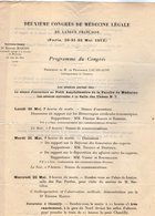 VP12.104 - 1912 - Lettre & Programme Du Deuxième Congrès De Médecine Légale .... à PARIS - Programs