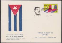 1978-CE-14 CUBA 1978 SPECIAL CANCEL. ANIV MUERTE BONIFACIO BYRNE, BANDERA, FLAG. - Brieven En Documenten