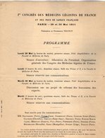 VP12.106 -1911 - Lettre & Programme Du Premier Congrès De Médecins Légistes De France .... à PARIS - Programme