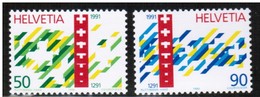 700 YEARS OF CONFEDERATION 700 JAHRE Edgenossenschaft - SWITZERLAND 1990  MNH MI 1421 1422 - Stamps