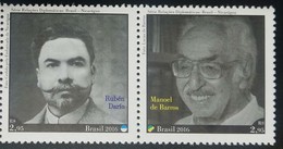 RL) 2016 BRAZIL, MANOEL DE BARROS, RUBEN DARIO, PEOPLE, MNH - Unused Stamps
