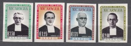 Nicaragua 1958 Famous People Four Imperforated Pieces, Mint Hinged - Nicaragua