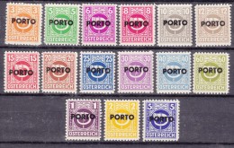 Austria 1946 Porto Set From Allied Zone (USA, GB And France) Mi#189-203 Complete Set, Mint Hinged - Ungebraucht
