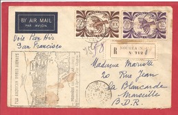 Y&T N°240+242  PANAIR NOUMEA   Vers FRANCE    1947  2 SCANS - Covers & Documents